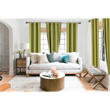 2 Panels Thermal Blackout Room Darkening Window Curtain Bronze Grommets Lime