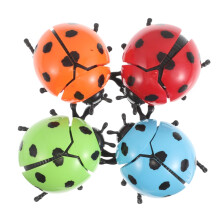 4pcs Wind Up Ladybug Toy Set with Realistic Crawling Motion Mechanical Beetle Figurines for Kids Party Favors