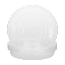 Clear Plastic Plant Saucers 5 Pack, Thick Durable Pot Water Tray with Grooved Airflow Design, 17cm for Indoor Gardening