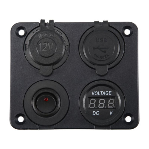 12V-24V Auto Boot Socket Dual USB Lader Voltmeter Schakelpaneel voor Voertuig Auto Boot Motor Home