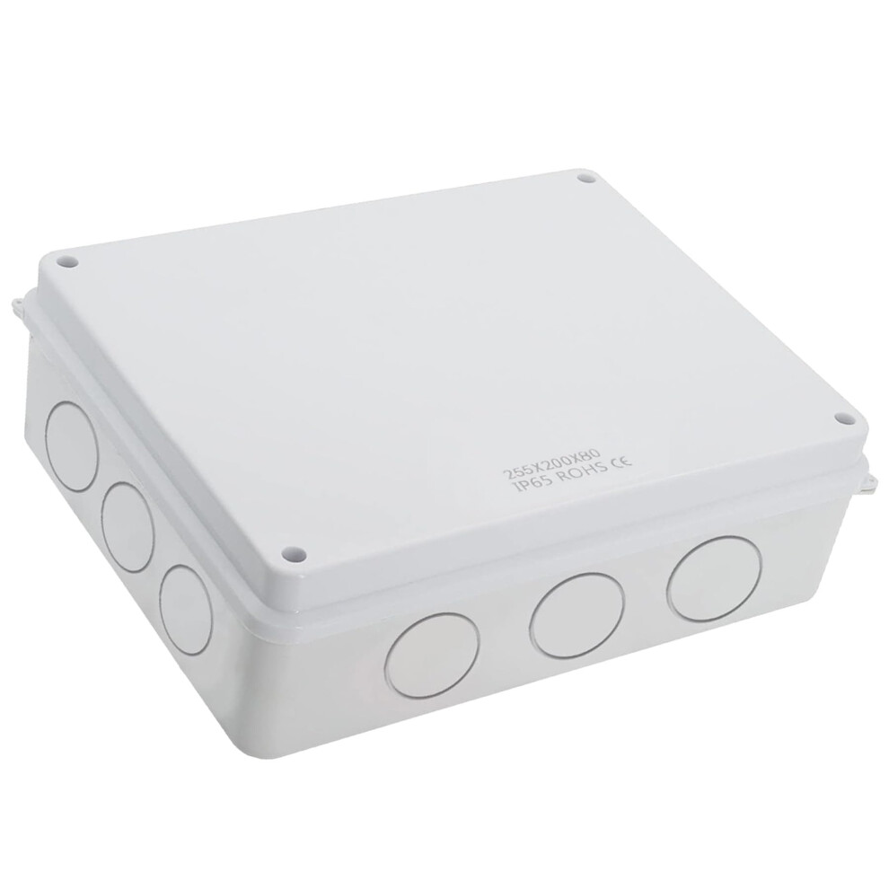 Ip65 Waterproof Junction Box 255 X 200 X 80 Mm Abs Outdoor Enclosure White 1 Pcs 9310869795032