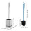 Soft Bristle Wall Mounted Toilet Brush with Holder, Long Handle, Fast Drain Base, Replaceable Head 2
