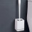 Soft Bristle Wall Mounted Toilet Brush with Holder, Long Handle, Fast Drain Base, Replaceable Head 4