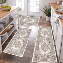 Kitchen Rugs Sets of 3 Non Slip Washable Kitchen Mats for Floor Farmhouse Kitchen Floor Ma
