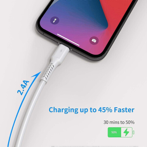 6 inch iPhone Charge Cable Short, 0.5ft 5Pack USB to Lightning Cord for Fast 2