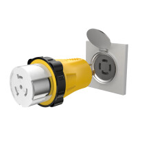 RV Adapter 30 Amp to 50 Amp NEMA L1430P to SS250R Twist Lock Generator to Shore Power Plug Durable Outdoor Use
