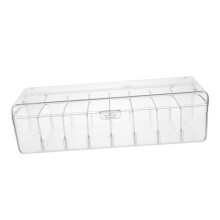 Cable Organizer Box with Transparent Cover and Detachable Slots for Tidy Desktop Cord Management