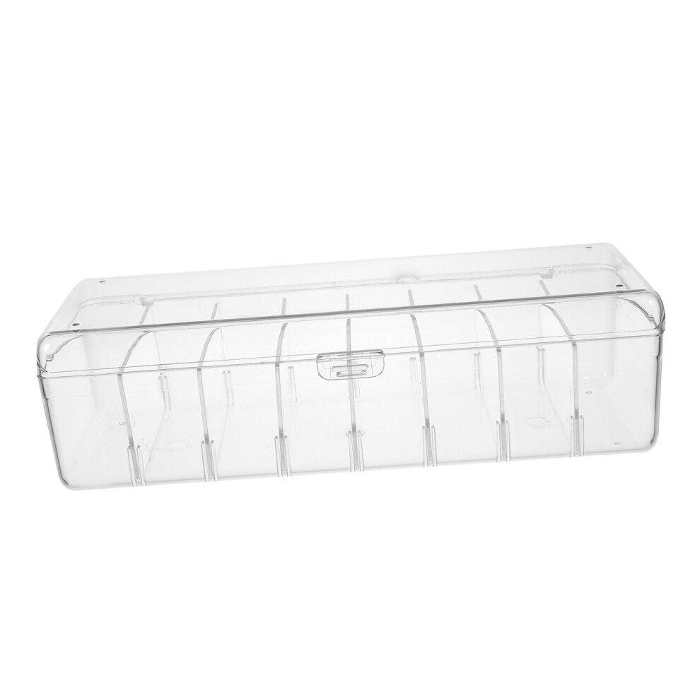 Cable Organizer Box With Transparent Cover And Detachable Slots For Tidy Desktop Cord Management 9330225658351