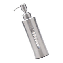Stainless Steel Soap Dispenser with Visible Liquid Window, Refillable Lotion Bottle for Bathroom Kitchen