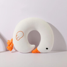 Cute Kawaii Hamburger Car Neck Pillow and Lumbar Support Cushion, Ergonomic UShaped Design, White