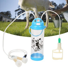 3L Manual Milking Machine for Sheep, Dual Teat Hand Pump Milker with Transparent Easy Clean Container