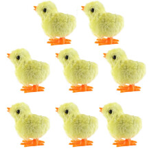 8 Pack Easter Chick Wind Up Toys, Plush Yellow Fluffy Chicks with Walking Action for Kids Basket Gifts
