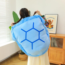 Large Blue Turtle Shell Pillow Wearable Sleeping Bag Plush Costume with Extra Large Capacity