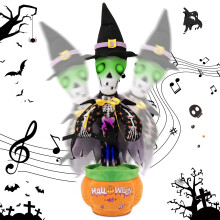 Dancing Skeleton Toy with Voice Mimic and Glowing Lights Halloween Animated Decoration for Kids