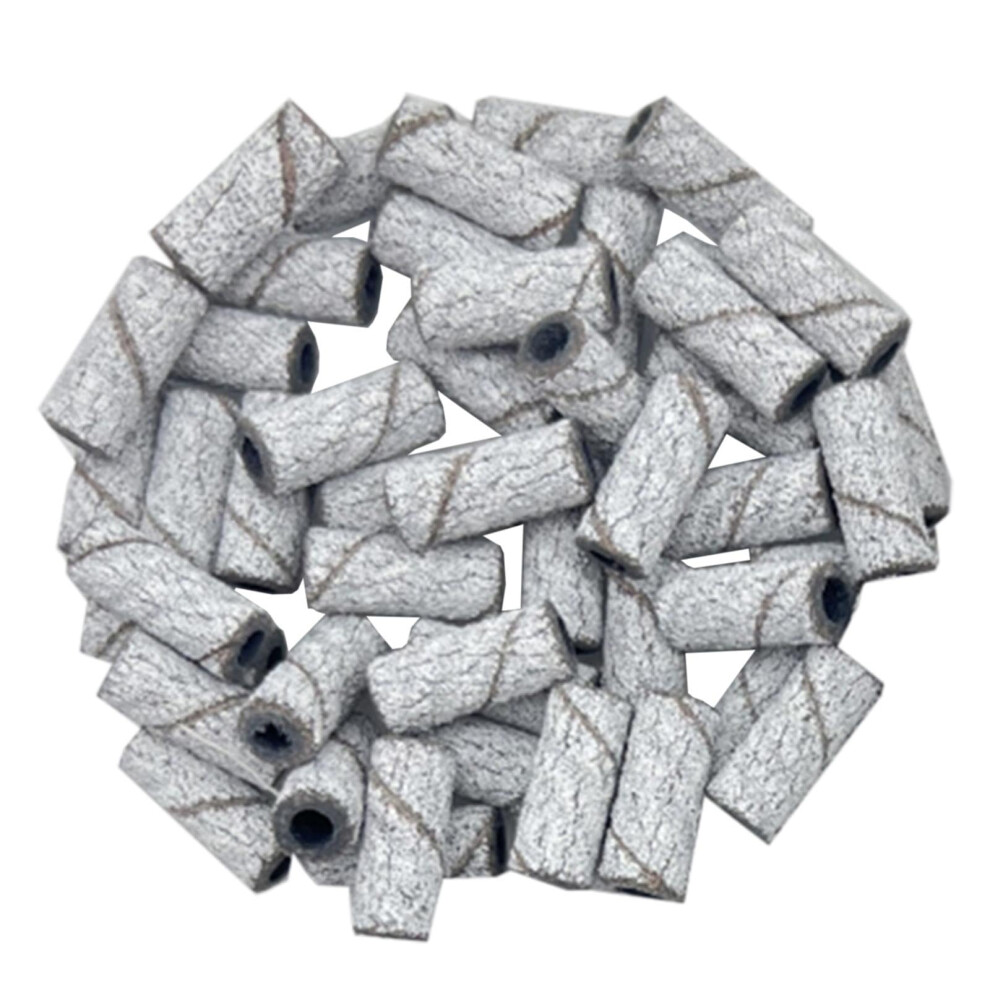 White 50Pcs 150 Grit Nail Sanding Bands 3.1Mm Fit For Electric Nail Drill Manicure Pedicure