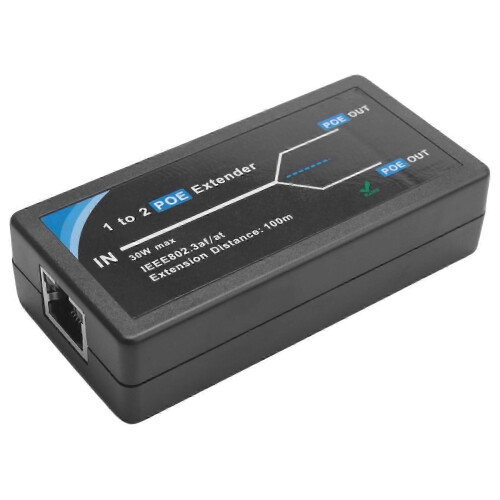 2 Port POE Extender 10/100Mbps with IEEE 802.3Af Standard