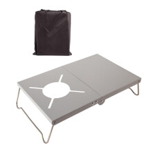 Folding Camping Table Lightweight Aluminum with WoodFinished Edges for Outdoor Cooking Travel and Picnic