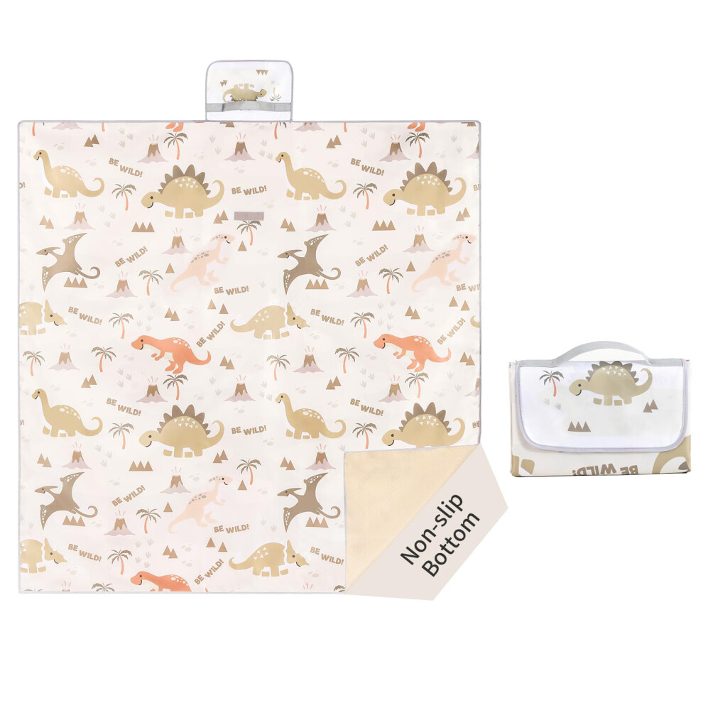 Waterproof Baby Splat Mat for  Chair, Non Slip Dinosaur Pattern Feeding Mat for Floor, 51x51 Inch