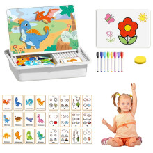 Magnetic Puzzle Toys Dinosaur Theme Dress Up Game for Kids TravelFriendly Matching Playset