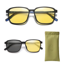 Photochromic Blue Light Reading Glasses 3.5 Strength, Color Changing Yellow to Gray Lens, Ultra Lightweight
