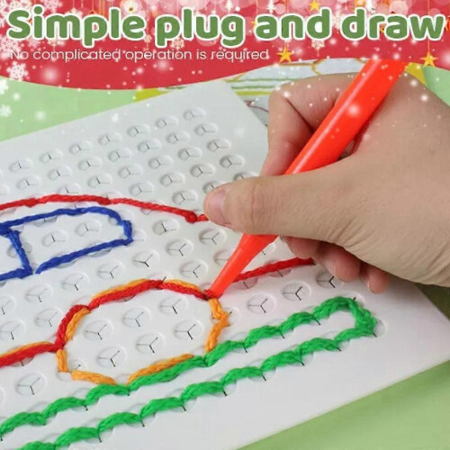 Thread Board for Kids, Sensory Thread Board, Threading Stitch Board for Kids 1