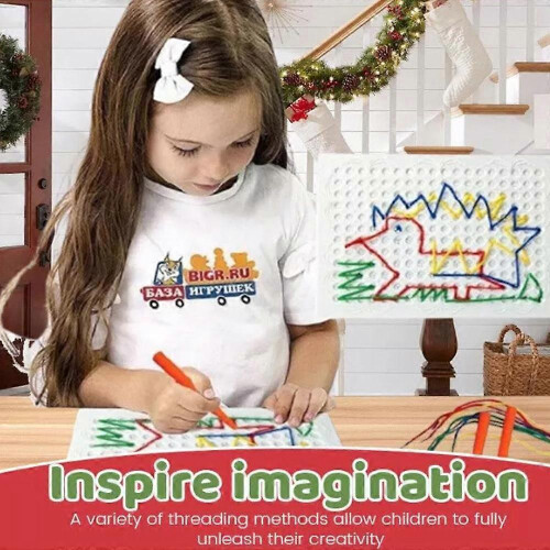 Thread Board for Kids, Sensory Thread Board, Threading Stitch Board for Kids 2