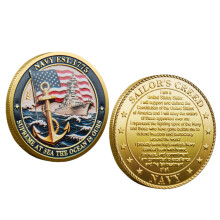 Navy Challenge Coin US Navy 1775 Commemorative Sailor's Creed Honor Courage Commitment Collectible