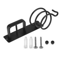Hair Dryer Holder Wall Mounted Aluminum Bathroom Organizer Rack for Hair Straightener Storage Shelf