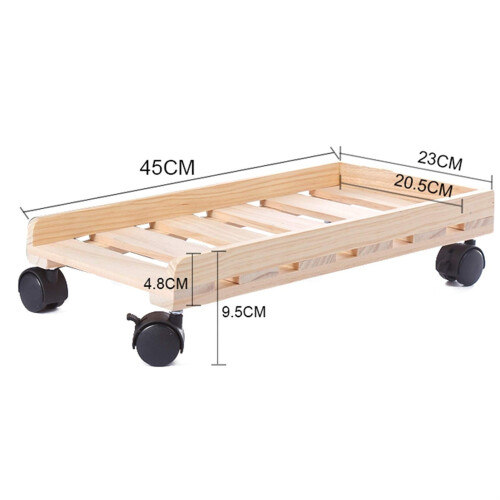 Adjustable Wooden CPU Stand with Wheels, Wall Mount PC Tower Holder, Space Saving and Durable 1