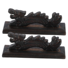 2pcs Chinese Calligraphy Brush Holder Set, Dragon Design Pen Rest Protects Tips and Keeps Desk Organized