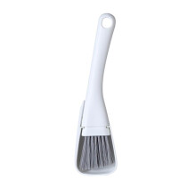 2 in 1 Window Track Cleaning Brush with Dustpan for Door and Window Gaps, White Gray