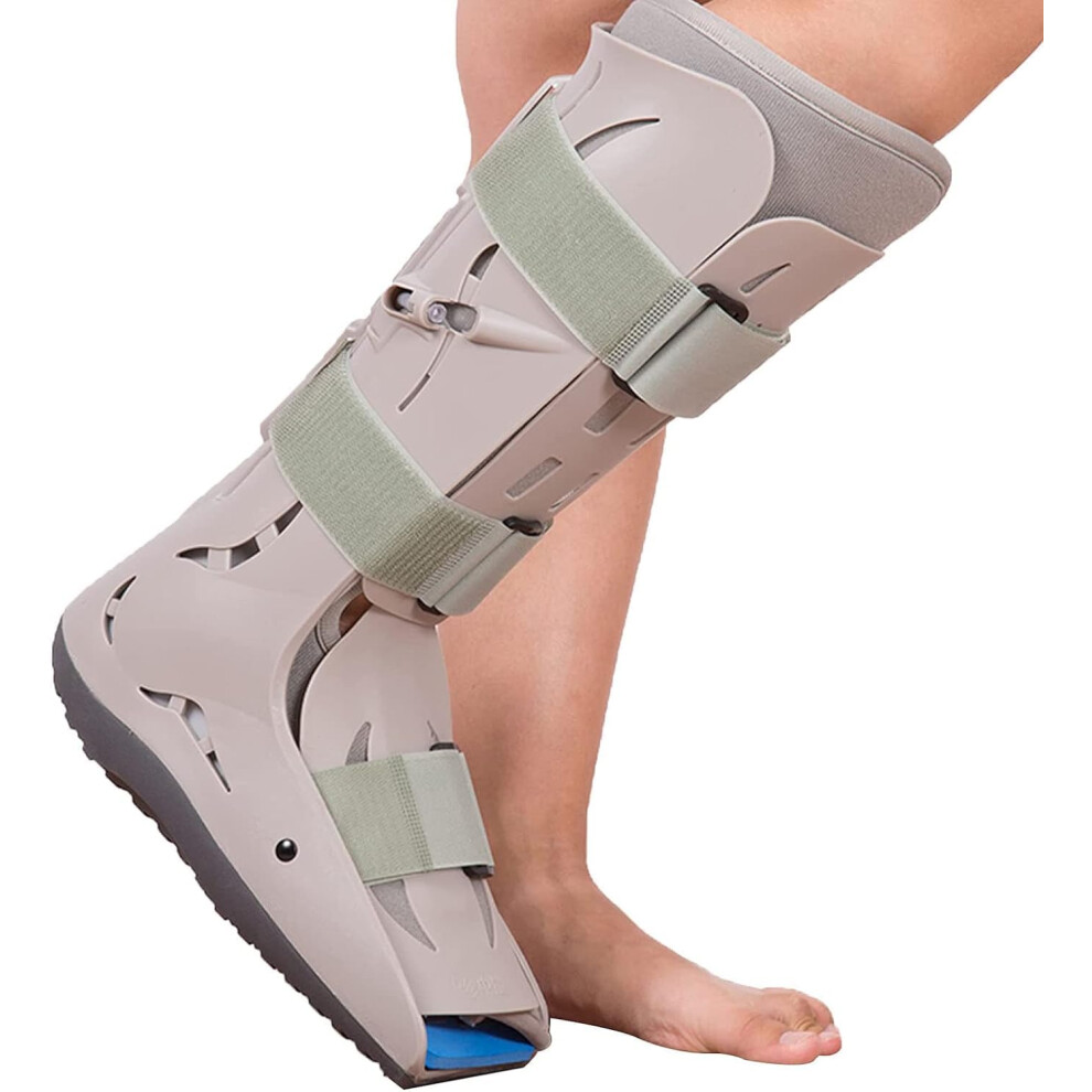 Adjustable Ankle Brace Foot Drop Orthosis with Rigid Sole and Cast Protection for Injury Recovery