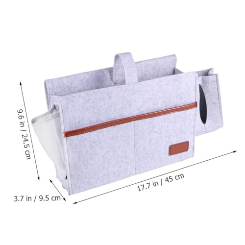 Bedside Storage Organizer 1pc Light Grey Felt Under Mattress Bedside Caddy, SpaceSaving 1