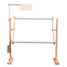 Adjustable Wooden Cross Stitch Frame and Embroidery Floor Stand for Hands Sewing and Stitching