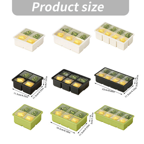 Silicone Ice Cubes Molds Dishwasher Safe Easy Releases-Black 2 1