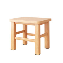 Wooden Step Stool Solid Wood Small Foot Stool for Adults, Stable Non Slip Bathroom or Bedroom Bench