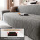 (Dark Gray, 3 Seater (190-230cm)) 1pc Art Leaf Dark Pattern Jacquard Solid Color Elastic Sofa Cover, One-Piece Full 1