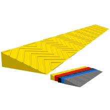 Cuttable Non Slip Plastic Wheelchair Threshold Ramp for Doorways Indoor Outdoor Smooth Transition Blue 100x10x3cm