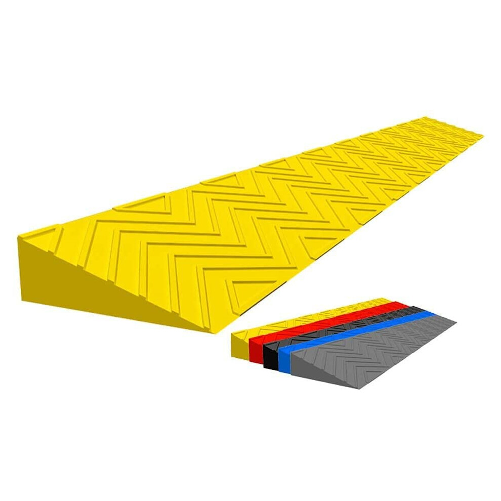 Blue Cuttable Non Slip Plastic Wheelchair Threshold Ramp For Doorways Indoor Outdoor Smooth Transition 100X10x3cm