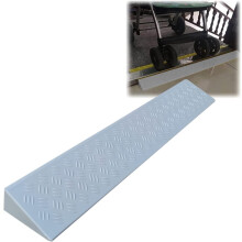 Threshold Ramp for Doorway, Heavy Duty Rubber Wheelchair Ramp with Non‑Slip Waterproof Surface, Cuttable Gray 100x13x5.5cm