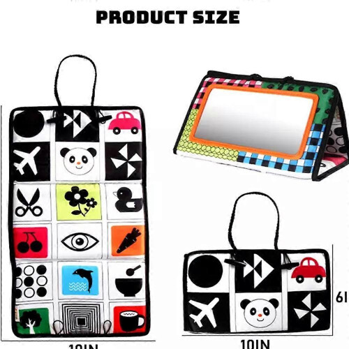 (Black and Red) Foldable Distorting Mirror ToyStimulates Visual Awareness,Vision Training 2