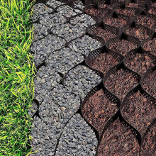 Gravel Grid Driveway Ground Stabilizer, 2 Inch Geogrid for Heavy Load Reinforcement and Easy Cut Installation