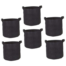 6pcs Nonwoven Fabric Grow Bags with Handles for Vegetables Flowers Trees and Herbs, Breathable Reusable Gardening Pots