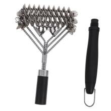 Stainless Steel Grill Brush with Easy Grip Handle for Quick Grease Removal and MultiSurface BBQ Cleaning