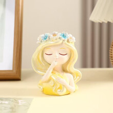 Yellow Resin Flower Crown Succulent Planter Pot, Small Decorative Indoor Desk Flower Pot
