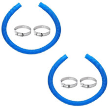 59 Inch Pool Pump Replacement Hose Kit with Secure Metal Clamps, Blue 1.25 Inch Above Ground Pool Hose Set