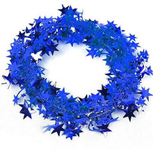 Star Garland Tinsel Wire 25 Ft Blue 2 Pack