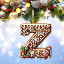 Gingerbread Alphabet Pendant A with Berries 26 pcs