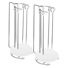 2 Sets Stainless Steel Barbecue Skewer Rack with Removable Drip Plate, Outdoor BBQ Hanging Grill Stand for Even Heat Grilling