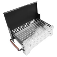 21 Inch Portable Charcoal Grill with Rotisserie, Foldable Tabletop BBQ for Outdoor Cooking, Camping, Picnic, Patio